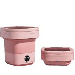 Tvättmaskiner-Liten hopfällbar tvättmaskin, bärbar tvättbalja, Bärbar tvättmaskin, 9 L 2-i-1 hopfällbar tvättmaskin och torktumlare