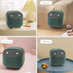 HAPPYSHOP Soptunnor-Liten soptunna, söt ninja skrivbordssoptunna med lock, soptunna för hem, kontor (grön soptunna)