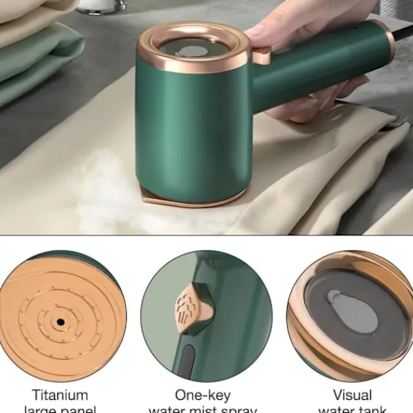 Strykjärn-(Ljuslila) Mini hopfällbart strykjärn, hopfällbart ångstrykjärn (med 50 ml vattentank)