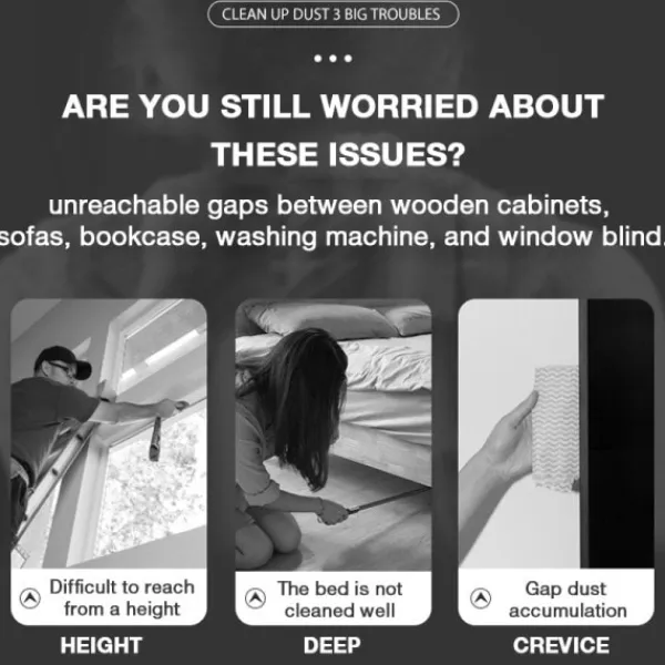 Hommy Svampar & Dukar-Långt handtag sängbord damm borste rengöring borste