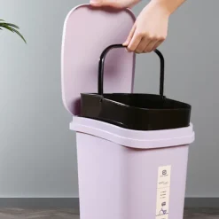 Soptunnor-8LSquare papperskorg med lock, kreativ stor papperskorg