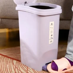 Soptunnor-8LSquare papperskorg med lock, kreativ stor papperskorg