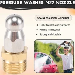 Högtryckstvättar-M22 F14 Munstycke Högtrycks Spolmunstycke Avloppsrensare
