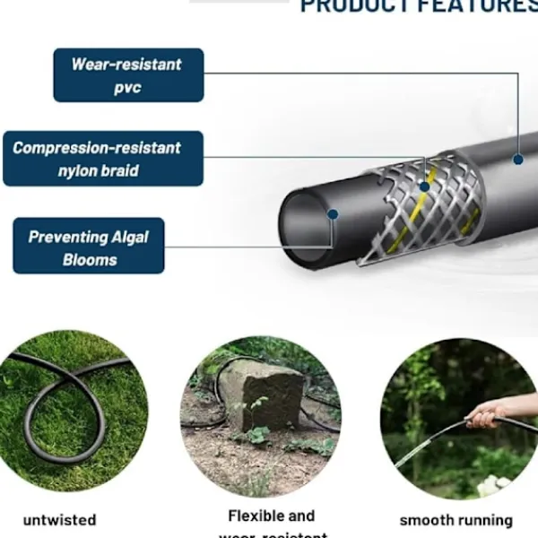 Högtryckstvättar-15M Högtrycks Avloppsrengöringsslang 180bar Flexibel Avloppsrengöringsslang Högtrycksslang med Jetmunstycke och Roterande Munstycke, Adaptrar för K