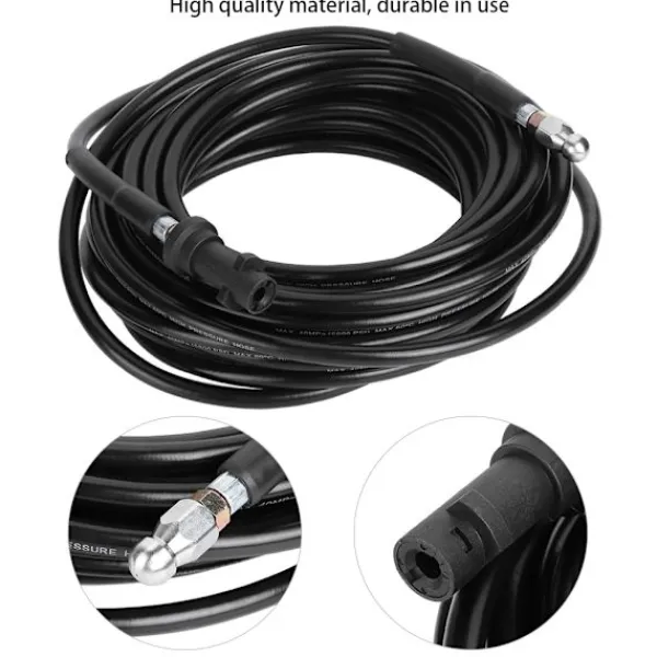 Högtryckstvättar-15m Högtryckstvättslang Avloppsrör Verktyg Kompatibel med Karcher K-serien