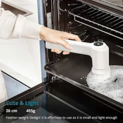 Städmaskiner-M4 280RPM Sladdlös Rengöringsborste – 2 Borsthuvuden för Badrum/Kök, Handhållen