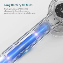 Städmaskiner-M4 280RPM Sladdlös Rengöringsborste – 2 Borsthuvuden för Badrum/Kök, Handhållen