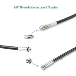 Högtryckstvättar-15m Rörrengörare för Kärcher Högtryckstvätt Bredare Professionell Rörkompatibel K2-K7/HD/HDS 180bar 60c °