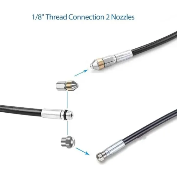 Högtryckstvättar-15m Rörrensare för Kärcher Högtryckstvätt Bredare Professionell rörkompatibel K2-K7/HD/HDS 180bar 60c °