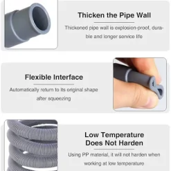 Tvättmaskiner-5m spiral dräneringsslang, dräneringsslang för tvättmaskin, dräneringsslang