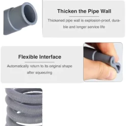 Tvättmaskiner-5m Spiralslang för avlopp, tvättmaskinsavloppsslang, avloppsslang (PA)