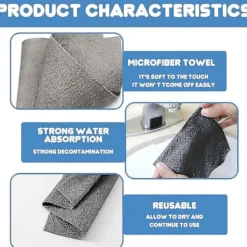 BRONZE Svampar & Dukar-Magisk rengöringsduk för glas, 10 st förtjockade magiska rengöringsdukar, putsdukar för glas, ränder fria m [BR]