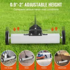 DUOKU Städmaskiner-Magnetisk Rullande Sopmaskin--50 lb-Skjutsopmaskin med 24 tum och Teleskophandtag