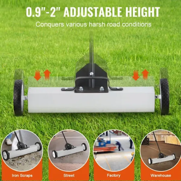 DUOKU Städmaskiner-Magnetisk Rullande Sopmaskin--50 lb-Skjutsopmaskin med 24 tum och Teleskophandtag