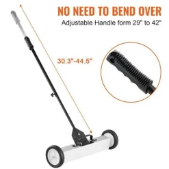 DUOKU Städmaskiner-Magnetisk Rullande Sopmaskin--50 lb-Skjutsopmaskin med 24 tum och Teleskophandtag