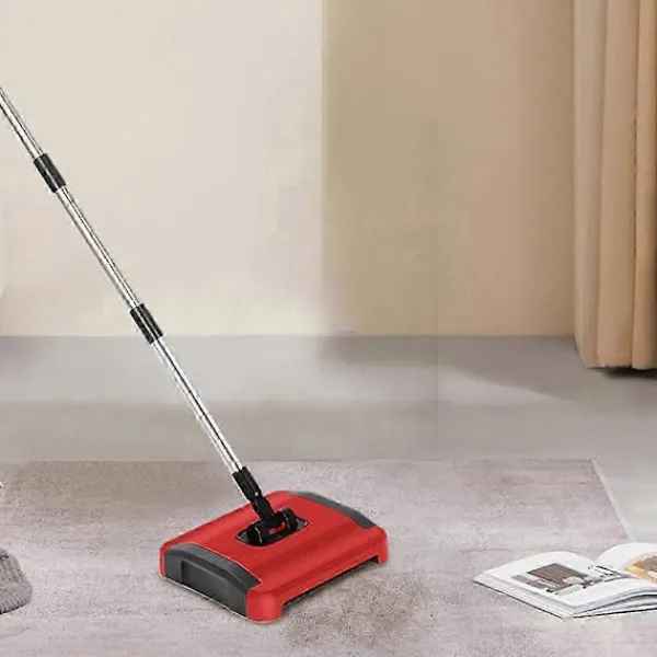 Städmaskiner-Manuell mattrengörare med borste för trägolv och mattor, lätt golvrengörare för snabb rengöring, icke-elektrisk mattrengörare