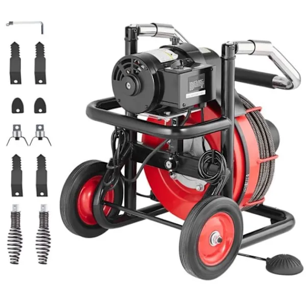 DUOKU Städmaskiner-Maskin för Avloppsrengöring - - D1000 - 100FT x 3/8 Tum - Automatisk Matning - 8 Skärare