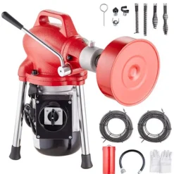 DUOKU Städmaskiner-Maskin för Rengöring av Avlopp-- 120FT x 5/8"- 370W Elektrisk Borr för Avlopp- Manuell Matning