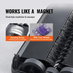 DUOKU Städmaskiner-Maskinell golvrengörare--med en svepbredd av 170 mm-Designad för golv och mattor-Utrustad med en 300 mL dammbehållare som är lätt att tömma