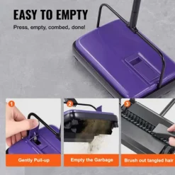 DUOKU Städmaskiner-Maskinell golvrengörare--med en svepbredd av 170 mm-Designad för golv och mattor-Utrustad med en 300 mL dammbehållare som är lätt att tömma