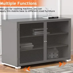 Tvättmaskiner-Möbelflyttare för tvättmaskin, justerbara möbelhjul, bärbar rullbas för tvättmaskin, torktumlare, kylskåp - Vit
