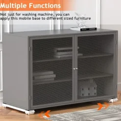 Tvättmaskiner-Möbelflyttare för tvättmaskin, justerbara möbelhjul, bärbar rullbas för tvättmaskin, torktumlare, kylskåp - Vit