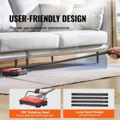 DUOKU Städmaskiner-Mekanisk sopborste--med sopbredd på 170 mm-Manuell golv- och mattasoptor-Kvadrat med dammbehållare