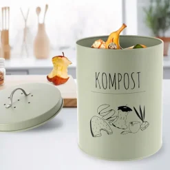 Northix Soptunnor-Metallkökskompostbehållare med kolfilter, 8L, grön