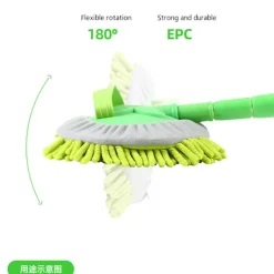 LBSS Städmoppar-Mikrofiber biltvättborste mopp förlängbart långt handtag repfritt avtagbart och tvättbart cover för bil