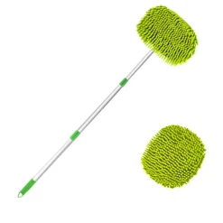 LBSS Städmoppar-Mikrofiber biltvättborste mopp förlängbart långt handtag repfritt avtagbart och tvättbart cover för bil