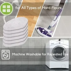 Ångtvättar-Mikrofiber ersättningspads för Polti Vaporetto ångmopp 6-pack