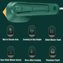 Ångtvättar-Mikrostångjärn, bärbara resejärn mini med ånga, miniångjärn handhållen klädångare för resor och hem