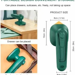 Ångtvättar-Mikrostångjärn, mini USB-ångstrykjärn, professionellt bärbart handhållet hushållsångstrykjärn för kläder, lämpligt för familj och resor