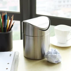 unbranded Soptunnor-Mini Bordssopbehållare i Rostfritt Stål, 1,5L Kapacitet