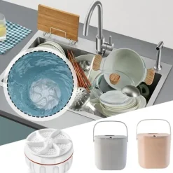 Tvättmaskiner-Mini Diskmaskin Portabel Bänkdiskmaskin Djuprengöring för Köket tvättmaskin 1 st