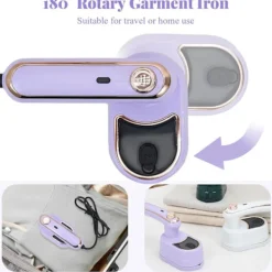 EASTVAPS Strykjärn-Mini Handhållen Ångstrykjärn, Portabel Dubbelanvänd Klädångare för Resor & Hem