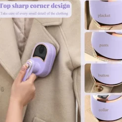 EASTVAPS Strykjärn-Mini Handhållen Ångstrykjärn, Portabel Dubbelanvänd Klädångare för Resor & Hem