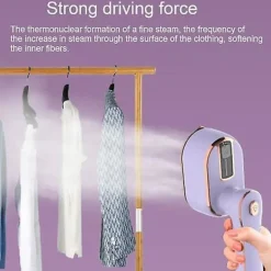 Strykjärn-Mini Handhållen Ångstrykjärn med Roterbart Handtag Torr Våt Användning Lättviktig Bärbar Klädångare Strykmaskin EU Plug