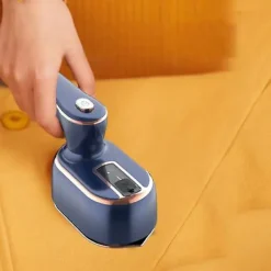 Strykjärn-Mini Handhållen Ångstrykjärn med Roterbart Handtag Torr Våt Användning Lättviktig Bärbar Klädångare Strykmaskin EU Plug