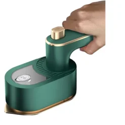 Strykjärn-Mini hopfällbar handhållen steamer, 180° roterande munstycke med snabb uppvärmning, snabb skrynkelborttagare för resor, studentboende, grön.