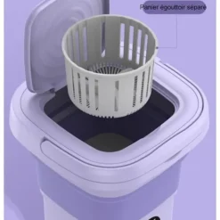 Tvättmaskiner-Mini Hopfällbar Tvättmaskin 8L Lila Violett Ljussterilisering Bärbar Underkläder Tvättmaskin