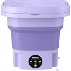 Tvättmaskiner-Mini Hopfällbar Tvättmaskin 8L Lila Violett Ljussterilisering Bärbar Underkläder Tvättmaskin