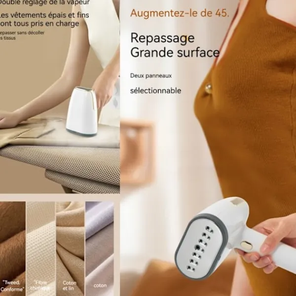 LUNAVO Ångtvättar-Mini ångstrykare - Ångstrykare för kläder, gardiner osv... klädesaccessoar för klänning, t-shirt ånga