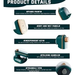 Generic Strykjärn-Mini Ångstrykjärn, Handhållet Ångstrykjärn för Hushåll, Mini Vått och Torrt Ångstrykjärn, Portabelt Resestrykjärn, A105 Strykjärn