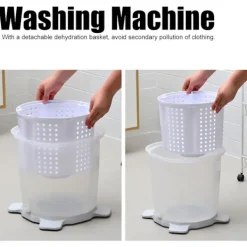 Tvättmaskiner-Mini portabel manuell tvättmaskin hem studentrum grå underkläder tvättmaskin trosor tvättmaskin kompakt storlek lämplig för små hushåll