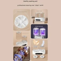 unbranded Tvättmaskiner-Mini Portabel Tvättmaskin med Dubbla Kar för Underkläder Strumpor Hinktvätt