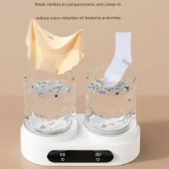 unbranded Tvättmaskiner-Mini Portabel Tvättmaskin med Dubbla Kar för Underkläder Strumpor Hinktvätt