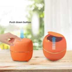 DAO Soptunnor-Mini rund papperskorg med lock, i plast, för hem, kök, badrum, kontor (orange) db