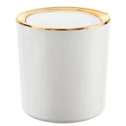 AIZHENCHEN Soptunnor-Mini Skrivbords Papperskorg med Lock 2,6 Liter Liten Plastavfallsbehållare för Bord för Badrum Kontor Sminkbord och Kök Vit