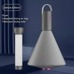 NICEGOU Torktumlare-Mini torkskåp, portabelt multifunktionellt torkskåp, intelligent termostat med två hastigheter för familjelägenhetssal (grå)